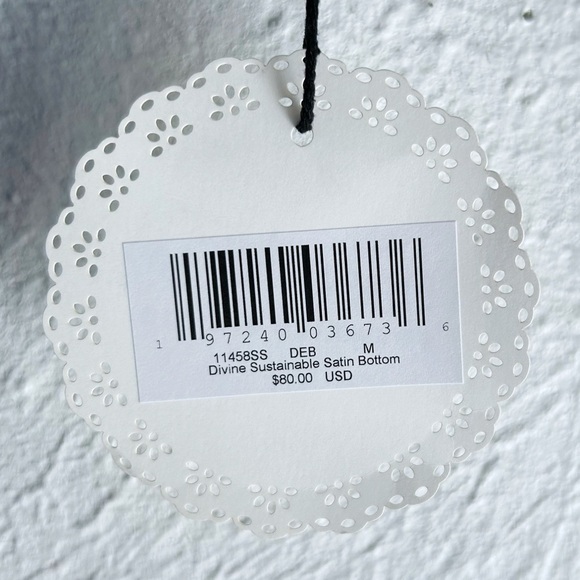 Frankie’s Bikinis Divine Skimpy Satin Bikini Bottom Deep Blue Sz Medium NWT - Picture 4 of 6